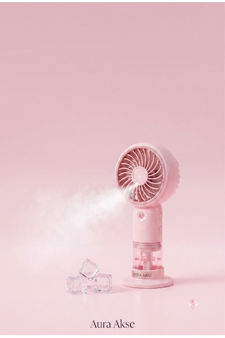 Su Destekli Mini Fan Pembe