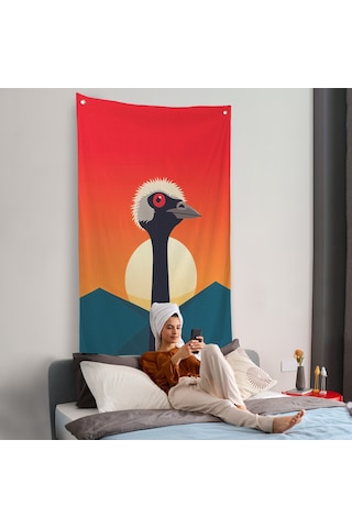 Minimal Devekuşu Duvar Örtüsü-7652