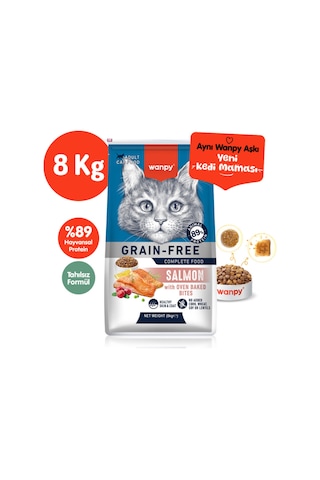 Tahılsız Hipoalerjenik Yüksek Proteinli Somonlu Yetişkin Kedi Maması 8 Kg
