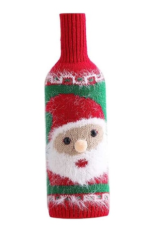 Pazly Yılbaşı Yapımı Suntek Şişesi Şarap Noel-baba Kapağı, El Bg