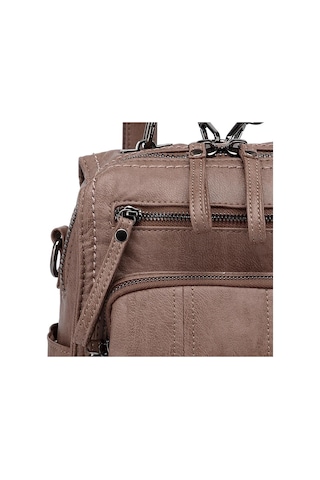 Yıkama Deri Sırt Askılı Kadın Çantası 21k Barcelona 1915 Açık Vizon