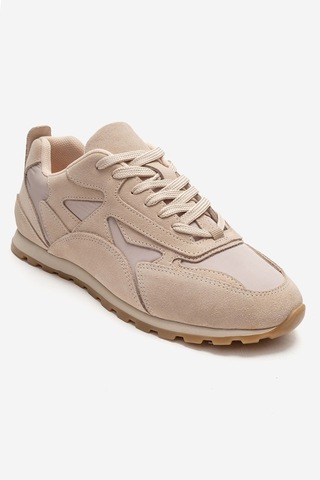 Luvishoes Sahra Bej Süet Hakiki Deri Kadın Sneaker Bej