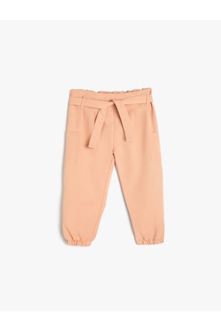 Koton Kargo Jogger Pantolon Kuşak Detaylı Cepli Pembe 4smg40024aw Gül