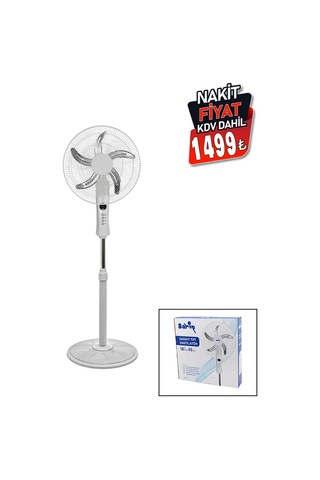 18 İnc 45 Cm Kumandalı Sanayi Tipi Ayaklı Vantilatör 5-metal Pervane 3-kademe Hız 65w Y:137cm 5047