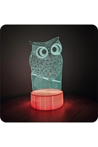 Jetjest Baykuş Figürlü 3d Led Gece Lambası