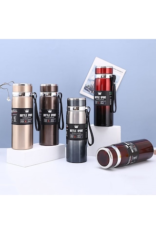 1000ml 316 Paslanmaz Çelik İzoleli Kupa Büyük Kapasiteli Vakum Termos Açık Taşınabilir Araba Yalıtımlı Su Şişesi Altın