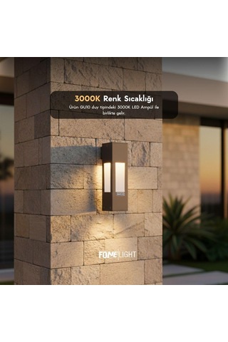 Luxera Modern Dış Mekan Duvar Apliği - Antrasit Gri Ip65 Su Geçirmez Bahçe Aydınlatması - 3000k Gün Işığı Dekoratif Cephe Lambası - Alüminyum Gövde Dikdörtgen Tasarım Diğer