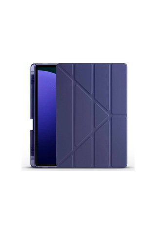 Samsung Galaxy Uyumlu Tab S9 Fe Plus X610 X616 Kılıf Kalem Bölmeli Trifolding Case