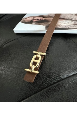 Öznora Gold Tokalı Kadın Kemer Pantolon Ve Ceket Kemeri Taba