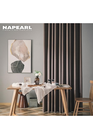 Mavi 1 Adet Napearl 70% Karartma Perdesi Düz Renk Modern Tasarım Yatak Odası Halka Tipi Pencere Perdesi Oturma Odası Ev Dekor İçin W100cm X L130cm Mavi