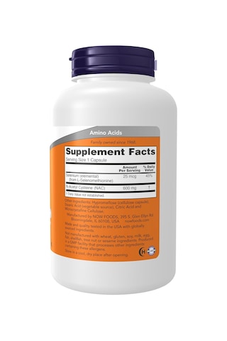 Now Supplements, N.a.c N-acetyl Cysteine 600 Mg With Selenium