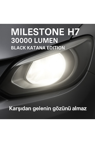 Volvo S40 2008-2013 Photon Milestone Black Katana H7 Uzun Led Far 30000 Lümen