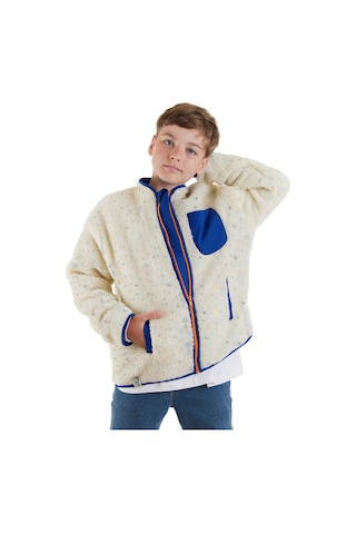 Denokids Beyaz Kız Ve Erkek Çocuk Uniseks Peluş Mont Renkli