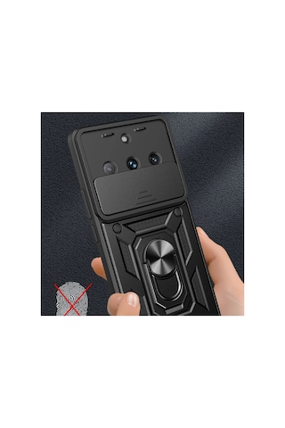 Uray Store Realme 11 Pro Kılıf Pars Lens Yüzüklü Silikon - Gümüş