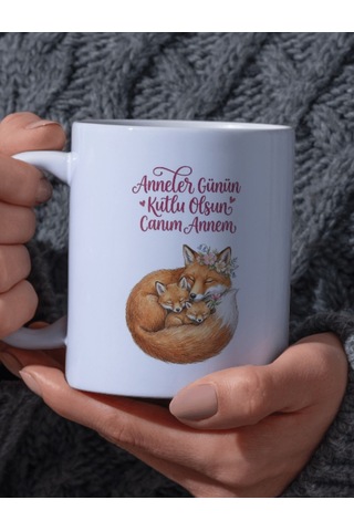 "anneler Günün Kutlu Olsun Canım Annem" Yazılı Kupa Bardak Beyaz