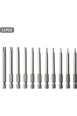 Singree 11 Parça Krom Vanadyum Çelik Tornavida Uç Seti - 120x80x10mm