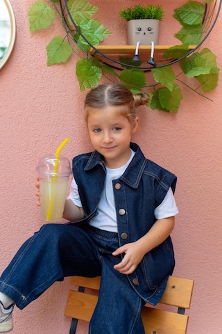 Cigit Kot Yelek 2-7 Yaş Mavi Mavi