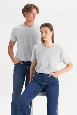 AC&Co / Altınyıldız Classics 4A4800000001GMJXS Slim Fit Bisiklet Yaka Pamuklu Erkek Tişört Gri Melanj