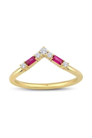 Pırlanta - Yakut Tasarım Eklem Yüzük