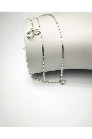 Omar Silver Unisex Küp Zincir Gümüş Kolye 1,3 Mm