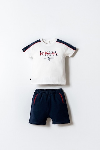 U.s. Polo Assn. Erkek Bebek Beyaz Şort Takım Usb2905-c-v1 Beyaz