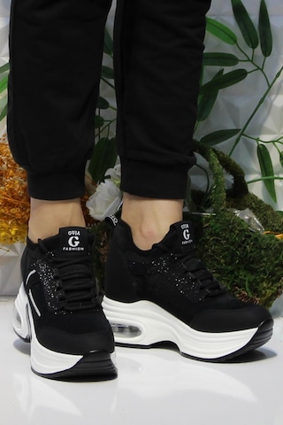 Fort Guja 24k300-1 Siyah Kalın Taban Sneaker Kadın Ayakkabı 001