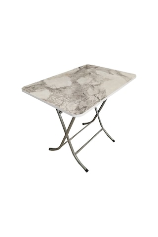 Sadeceonda Mermer Desenli Gri Katlanır Balkon Masası - 90x60 Cm Diğer
