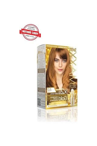 Maxx Deluxe Gold Serisi 24k Altın Parçacıklı Serum İle 1 Kutu 2 X 50 Ml Ve Geliştiriciler Saç Boyası Karamel 8.73