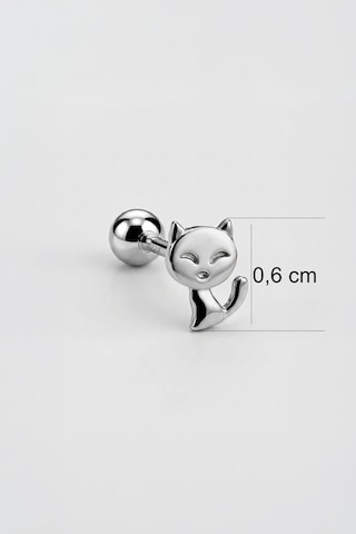 Yavru Kedi 18 Ayar Beyaz Altın Kaplama Gümüş Tragus-helix Piercing