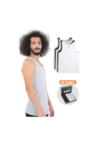 Cnt Erkek Atlet Pamuklu Basic 6'lı Premium Paket Karışık Karışık