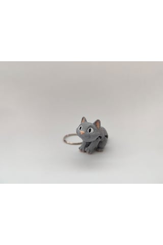 Sevimli Kedi Anahtarlık - 3d Baskı Özel Tasarım