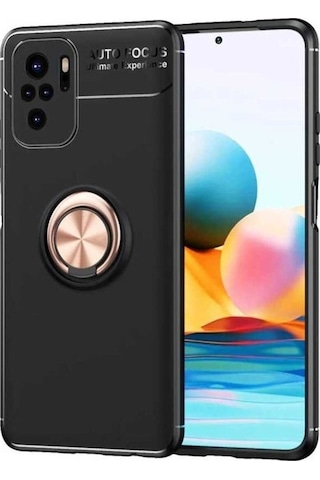 Xiaomi Redmi Note 10 Kılıf Zore Ravel Silikon Kapak Siyah-Rose Gold