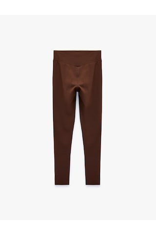 Koton Yüksek Bel Kemer Detaylı Slim Fit Spor Tayt Kahverengi 6sak40461nk Kahve