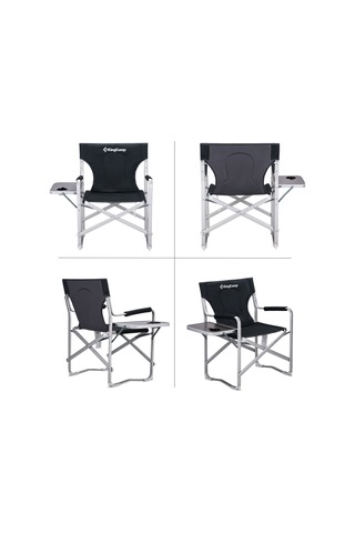 Kingcamp Deluxe Director Chair Katlanır Ultralux Kamp Sandalyesi Siyah