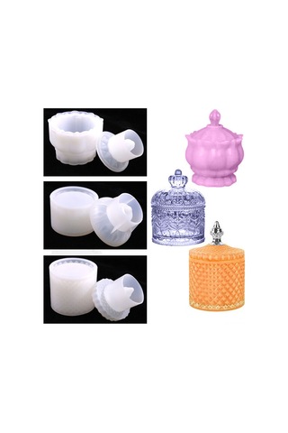 Xiyyadms Tip 3 Silikon Kalıp: Dıy Epoksi Reçine İle Ev Dekorasyonu, Makyaj Aletleri Ve Şeker Saklama Kutusu Beyaz