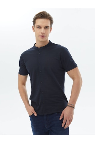 Lacivert Düz Regular Fit Casual Gömlek Lacivert