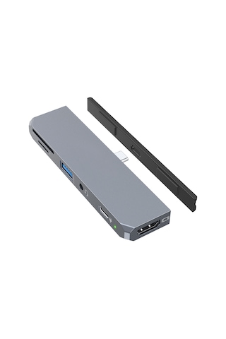 Maiyame İpad Pro Uyumlu 2018 İçin Usb C Hub, Usb 3.0, Sd/tf Kart Okuyucu, 3,5 Mm Kulaklık Girişi, Pd Şarj Özellikli Usb Type-c - 4k Hdmı Adaptörü