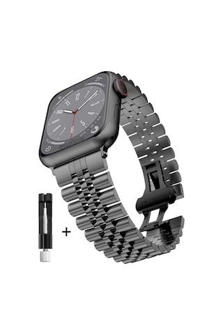 Apple Watch Seri 2 3 4 5 6 7 8 10 Se Ultra Uyumlu 42 44 45 46 49mm Uyumlu Paslanmaz Çelik Rolex Kordon