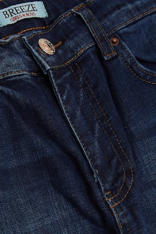Breeze Erkek Çocuk Jean Pantolon Taşlanmış Cepli Düğmeli 9-14 Yaş, Mavi Mavi