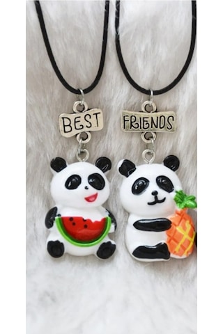 Best friends Panda ikili Arkadaşlık sevgili Kolye Çok Renkli
