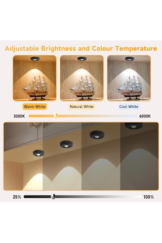 Kumandalı 3 Lü Spot Led Şarjlı Lamba 3 Işık Rengi Ayarlanabilir