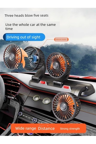 12v Çakmak Girişli Üç Fanlı Büyük Boy Araba Vantilatörü - Park Levhalı Ve Sessiz Um12240-5 Yurt Dışından