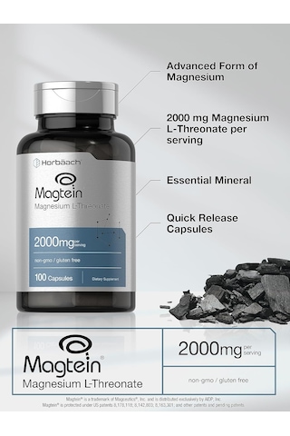 Horbaach Magtein Magnesium Magnezyum L-threonate Treonat 2000mg