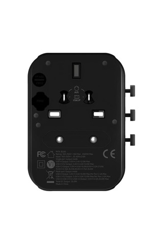 Bl80 Universal Seyehat Şarj Adaptörü 35w Gan Çoklu Priz Dönüştürücü Siyah