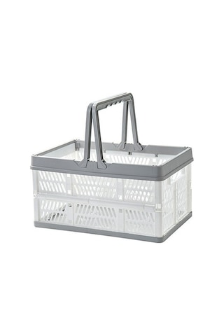 Ccgloball Kamp Piknik Katlanır Sepet Depolama El Sepeti Taşınabilir Ve Taşıması Kolay Beyaz