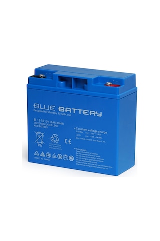Blue Battery 12V 18 Amper Bakımsız Kuru Akü Ups Aküsü