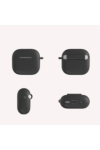 Apple Uyumlu AirPods 4 Kılıfı Silikon Kılıf Şarj Bölümü Tıpalı Soft Yumuşak Kablosuz Şarj Destekli K Mavi Açık