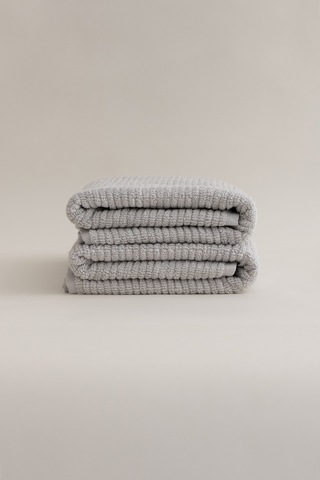 Ivory Gri Fitilli Mikro Fiber %100 Pamuk 2li El Yüz Havlusu Seti Gri