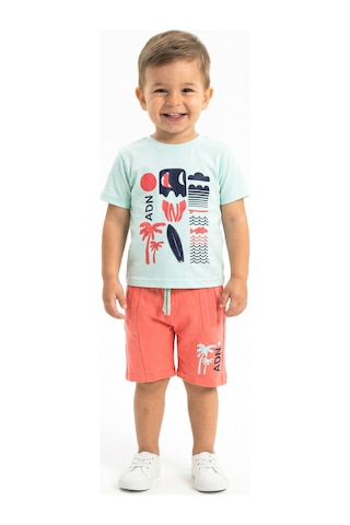Xo Kids Erkek Çocuk Yazlık 2li Alt Üst Takım Tişort + Şort 2-7 Yaş 3224 Açik Mavi