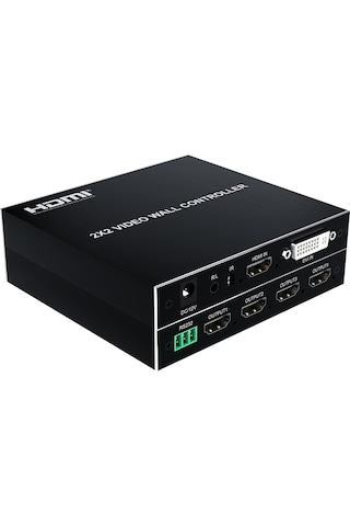 Dark 2x2 Hdmı/dvı Video Wall Controller, 2 Giriş/4 Çıkış, 1080p, Rs232, Kumandalı DK HD MW2X2